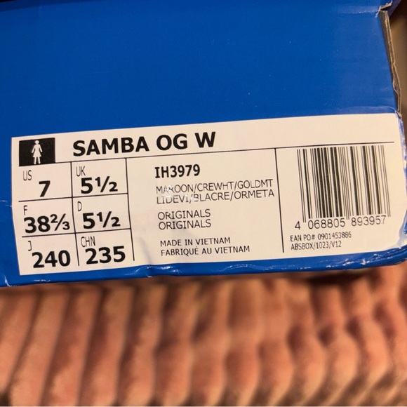 adidas Samba Snakeskin Women's Sneakers in Burgundy and White - Picture 8 of 14